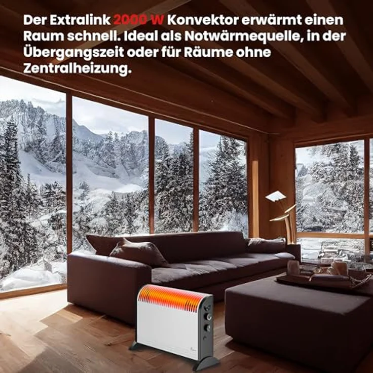 Extralink EX.30318 electric space heater Indoor Black, White Convector electric space heater, Heizkörper, Schwarz, weiß – Bild 6