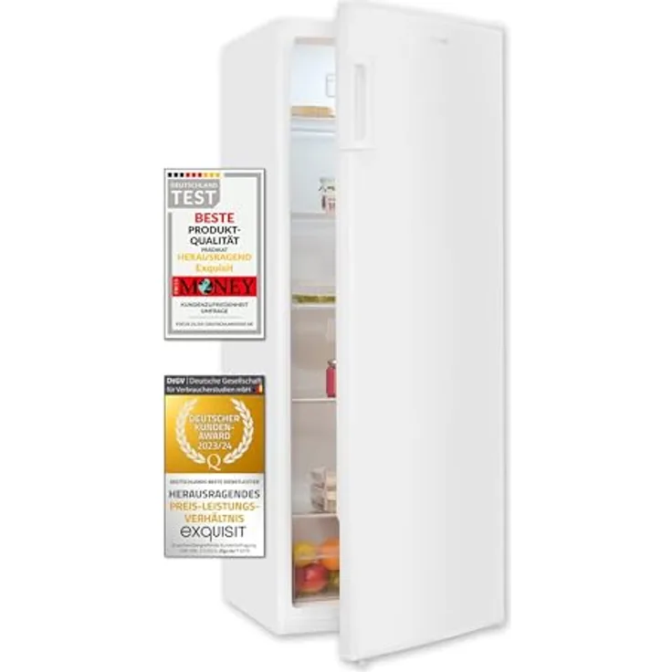 Exquisit Vollraumkühlschrank KS320-V-H-040D weiss | 242 L Nutzinhalt, ohne Gefrierfach