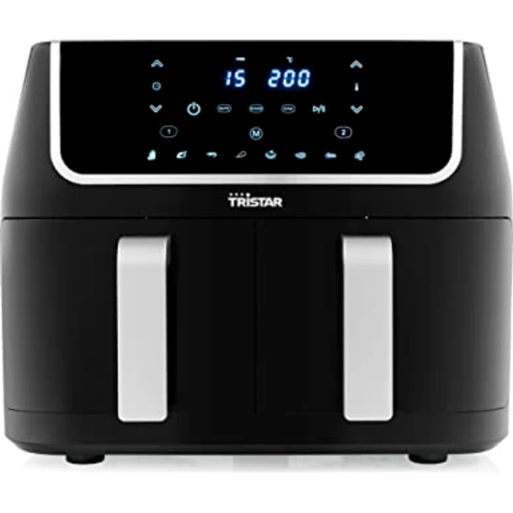 Tristar Heißluftfritteuse mit Doppelkammer FR-6970 – 60% weniger Energieverbrauch – 2 x 4,5L Fassungsvermögen – 1800 W – separate Temperaturen für 2 Kammern – 8 Programme – Schwarz – Bild 1