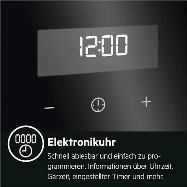 AEG CCB6446BBB 60 cm Standherd mit Glaskeramik-Kochfeld/Bräterzone/Mehrkreiskochzone/Versenkknebel/Touch-Bedienung/Grillfunktion/Display mit Uhr/A, Herd in Schwarz – Bild 4