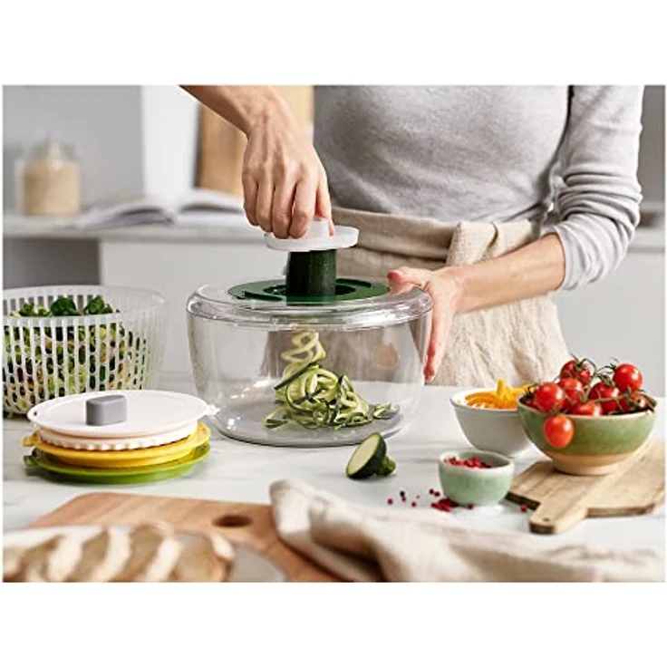 JOSEPH JOSEPH Salatzubereitungs Set MULTI PREP 4 in 1 Salatschleuder Hobel Reibe – Bild 5