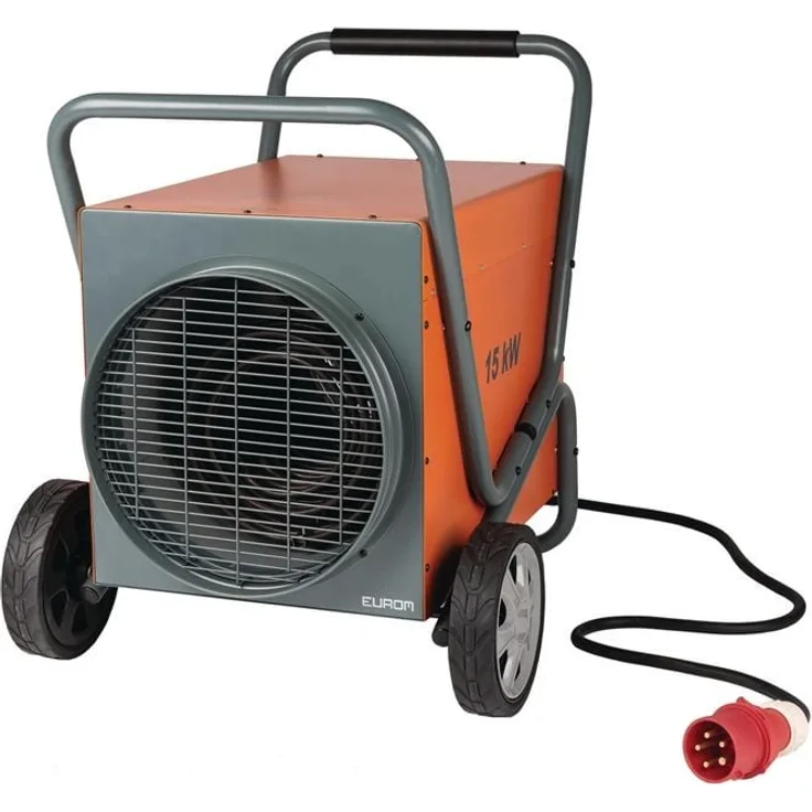 Euromac B. V. Elektro-Heissluftturbine Heat-duct Pro 15 kW, 1950 m³/h mit Thermostat und Überhitzungsschutz, spritzwassergeschützt