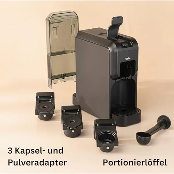 Wilfa VOLO MINI MMA1T-TC15, Kapselmaschine kompatibel mit Nespresso und Dolce Gusto, 0,8-Liter-Wassertank, hohe Brühtemperatur über 88°C, schwarz – Bild 4