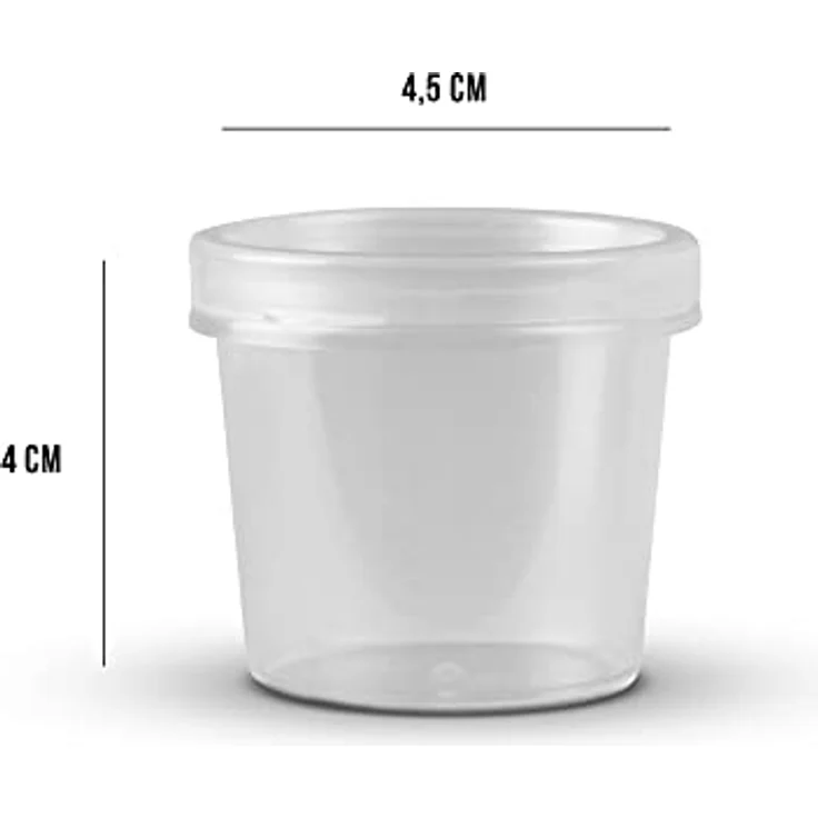 Bestlivings Vorratsdose Kunststoff, 18-tlg. Aufbewahrungsdosen 35ml mit Deckel, Ø4,5cm x 4cm, luftdicht und stapelbar – Bild 3
