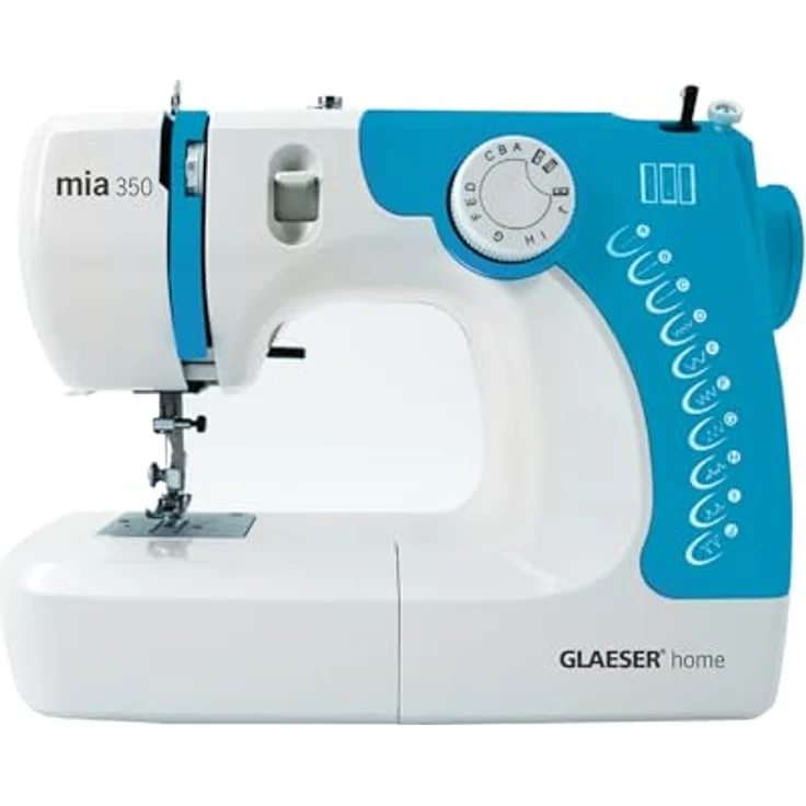 GLAESERhome Nähmaschine mia350 himmelblau | Anfänger Nähmaschine – Bild 2