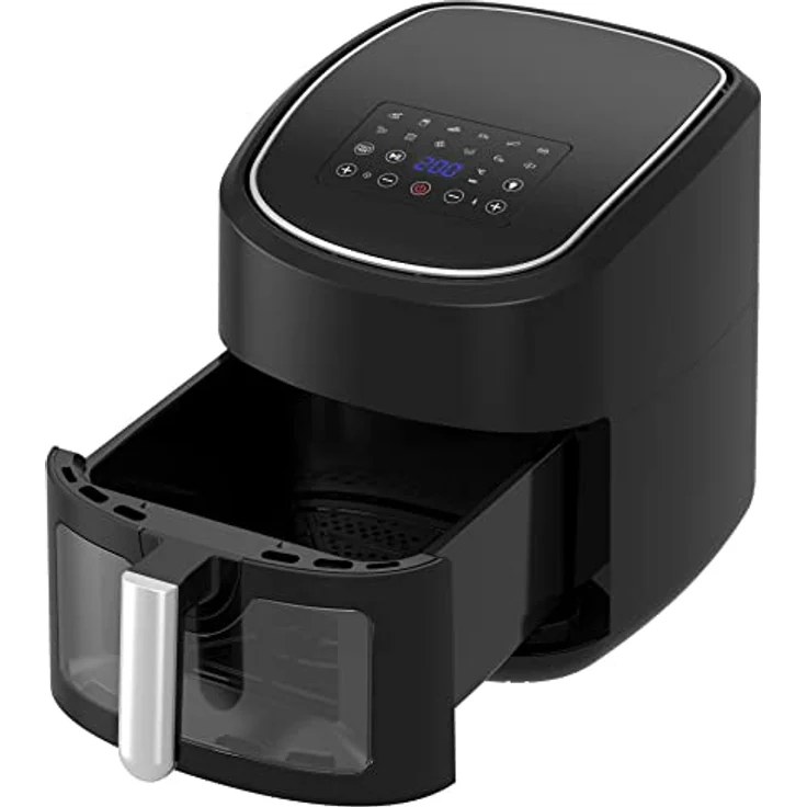 Melchioni Family GAIA, Heißluftfritteuse, 8 l / 2,5 kg, Touchscreen-Display, Schublade mit Sichtfenster, 1/60-Minuten-Timer, 13 voreingestellte Programme, 50–200 °C, Antihaft-Behälter, 1800 W – Bild 3