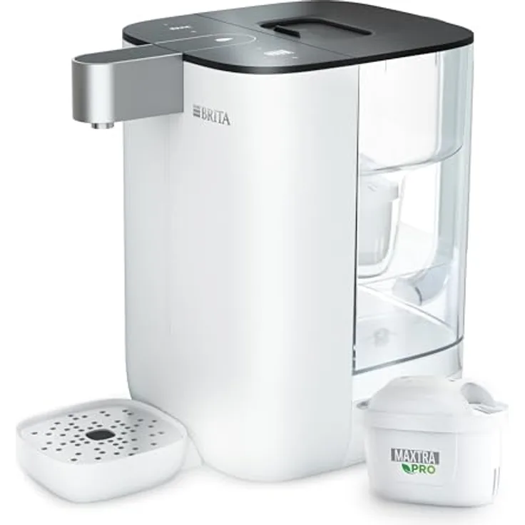 BRITA Heißwasserspender Cube, 4 l, 2150 W, einstellbares Tassenvolumen & Temperatur, MAXTRA PRO Filter, selbstreinigend, UV-C-Technologie