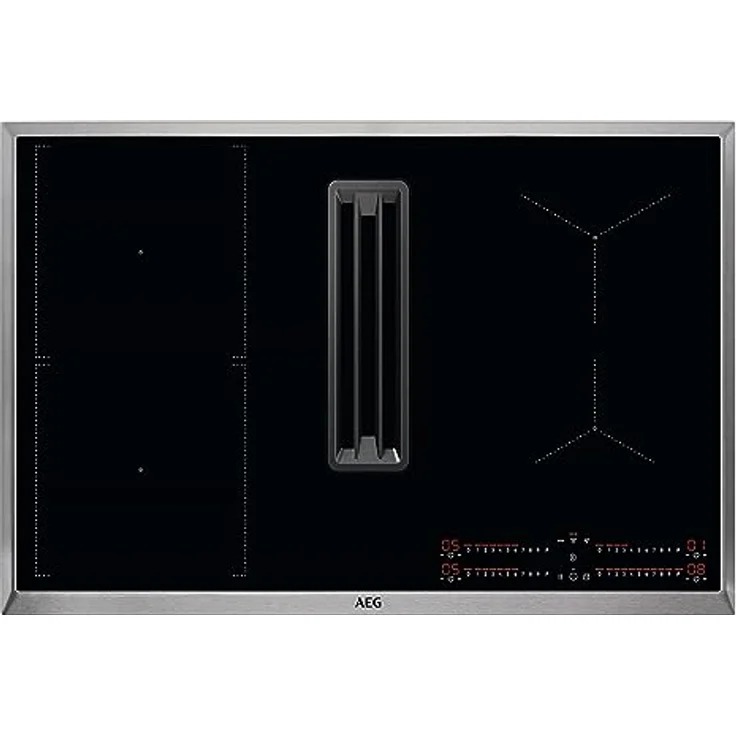 AEG CCE84543XB Kochfeld mit Dunstabzug, Einbaugerät, A+, Breite 80 cm, schwarz, edelstahl – Bild 2