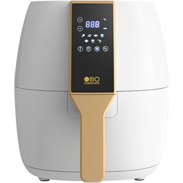 autolock Heißluftfritteuse Air Fryer mit Sichtfenster Digitalem LED-Touchscreen, 1400W 4L, schwarz