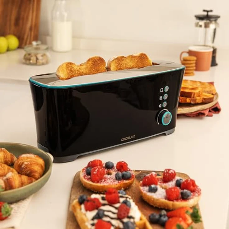 Cecotec Toaster Toast&Taste Extra B, 1000W, Doppel-Langschlitz für 2 Toaste, XL-Schlitz, Automatische Abschaltung, Pop-up-Funktion, Selbstzentrierung, Krümelablage – Bild 4