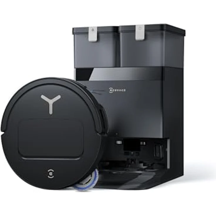 ECOVACS DEEBOT T50 Omni Gen3 Saugroboter mit Wischfunktion, 25.000 Pa Saugkraft, ZeroTangle 3.0, AIVI 3D 2.0, All-in-One-OMNI-Station, ultraflaches 81 mm Design, Mattschwarz – Bild 1