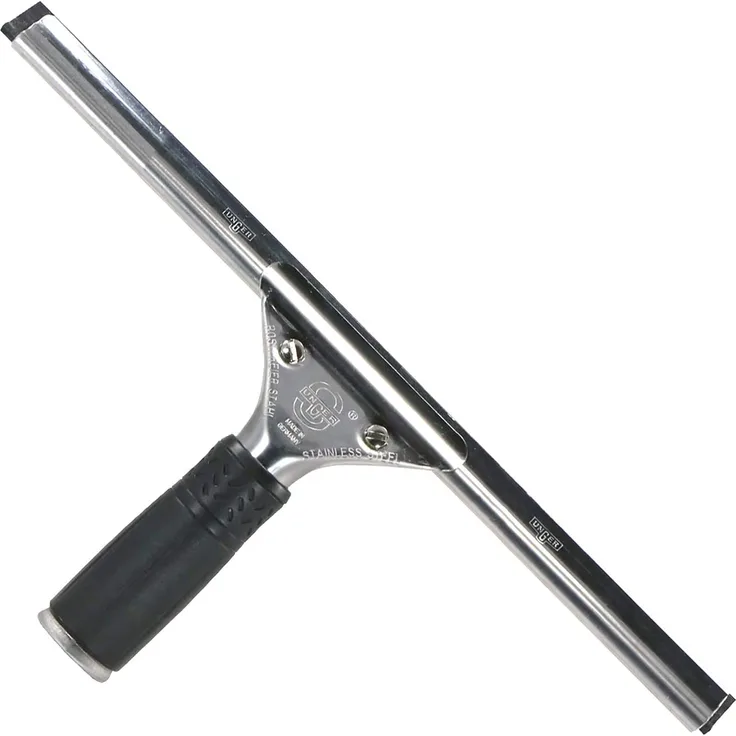 Unger SE250 Fensterabzieher S-Wischer, 25 cm, Edelstahl, weicher Wischergummi, ideal für kalte Temperaturen