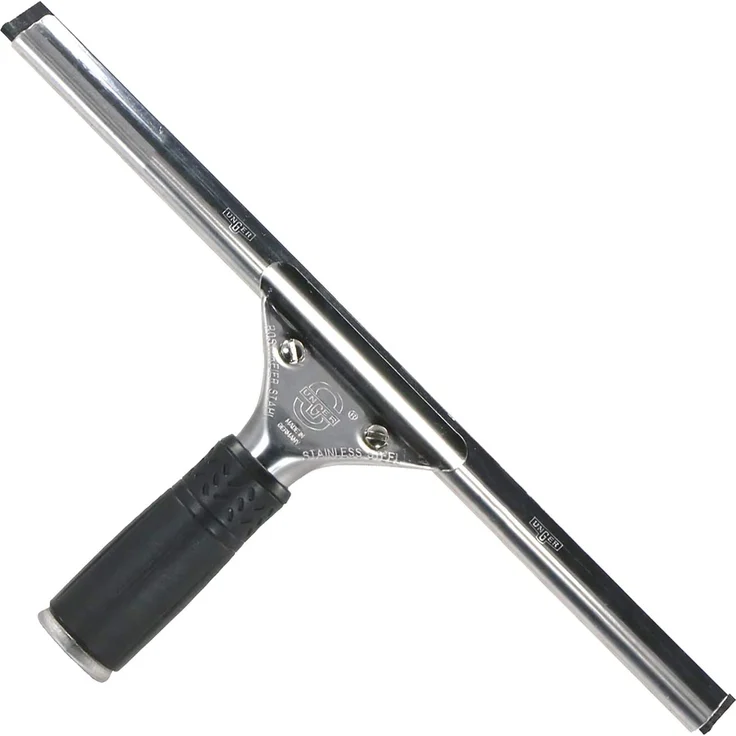 Unger SE250 Fensterabzieher S-Wischer, 25 cm, Edelstahl, weicher Wischergummi, ideal für kalte Temperaturen – Bild 1