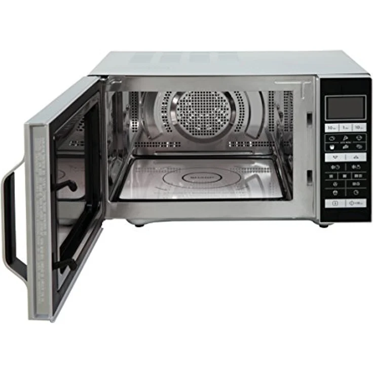 Sharp R-860S 3-in-1 Mikrowelle mit Grill und Heißluft, Standgerät, 25 Liter Garraum, 900 Watt, 49 cm, Programmautomatik, Gewicht und zeitgesteuertes Auftauen, edelstahl – Bild 12