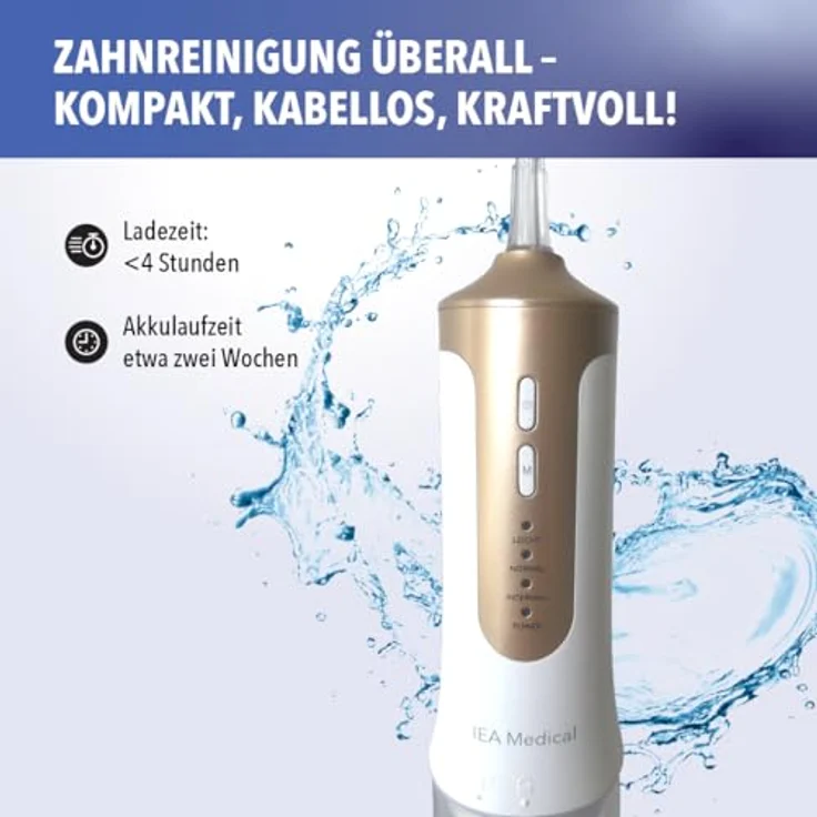 IEA Medical Munddusche FC5200, kabellose elektrische Water Flosser mit Hochdruck-Technologie und mehreren Reinigungsmodi – Bild 4