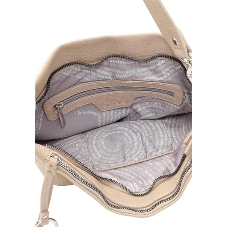 Suri Frey Beutel Debby, Handtasche aus Feinsynthetik mit Logo-Prägung, beige, 35 x 31 x 15 cm – Bild 6