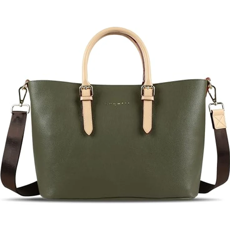 Bugatti Ella Shopper M, Handtasche aus Kunstleder mit Bag in Bag, grau, 33 x 15 x 24.5 cm – Bild 1