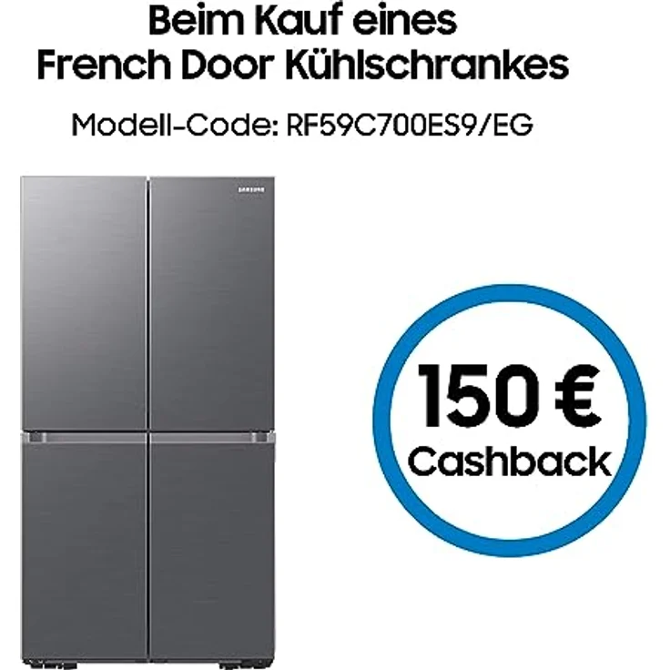 Samsung French-Door-Kühlschrank mit Gefrierfach, 178 cm, 649 l, AI Energy Mode (SmartThings), Auto Ice Maker, No Frost+, Edelstahl-Look, RF59C700ES9/EG – Bild 2
