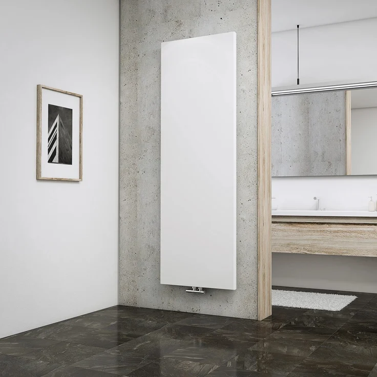 Schulte Design-Heizkörper New York, 1.070 W, Alpinweiß, Mittelanschluss, fernwärmegeeignet