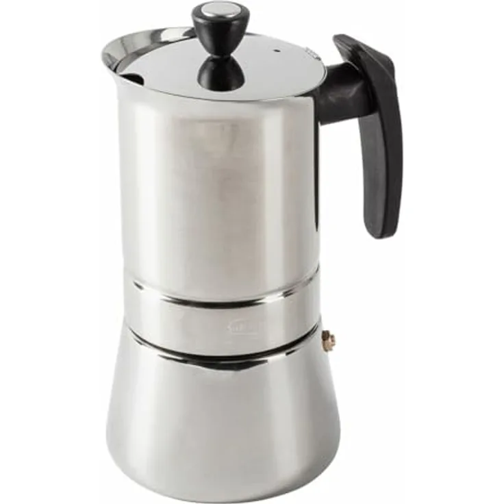 San Ignacio Moods SG-3593, Edelstahl Espressokocher für 4 Tassen, geeignet für alle Kochoberflächen, Silber