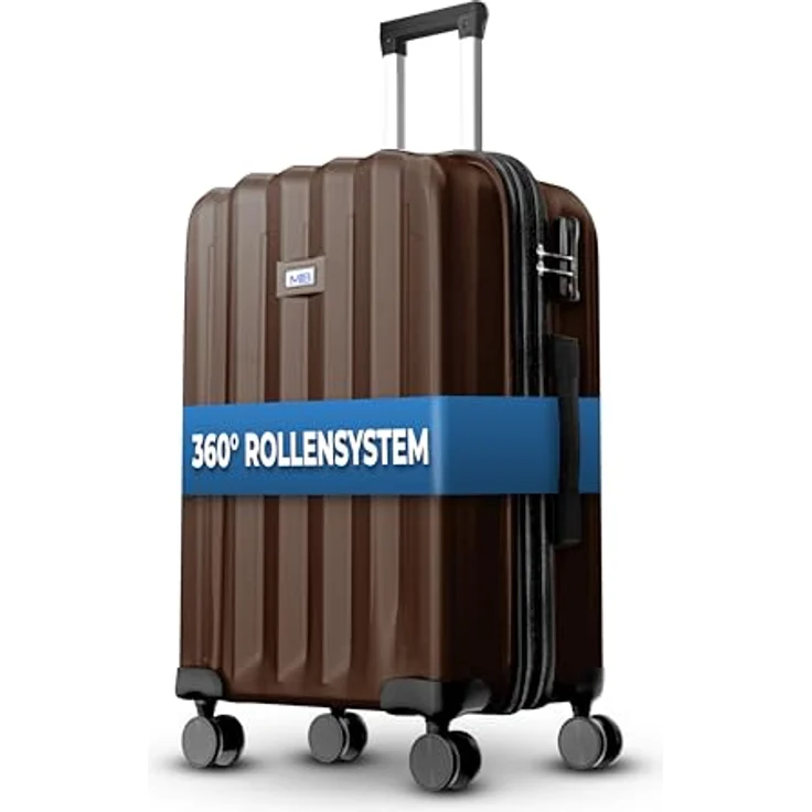 MY TRAVEL BAG Hartschalen-Koffer Trolley ABS Reisekoffer 4 Zwillingsrollen (Coffee, Mittlerer Koffer (65cm)) – Bild 2