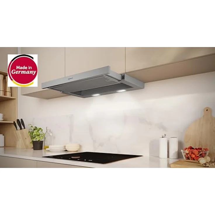 Neff N 30 D46BR12X7, Flachschirmhaube 60 cm, Silbermetallic, mit 2 Leistungsstufen und 2 x 1,5 W LED-Beleuchtung – Bild 2