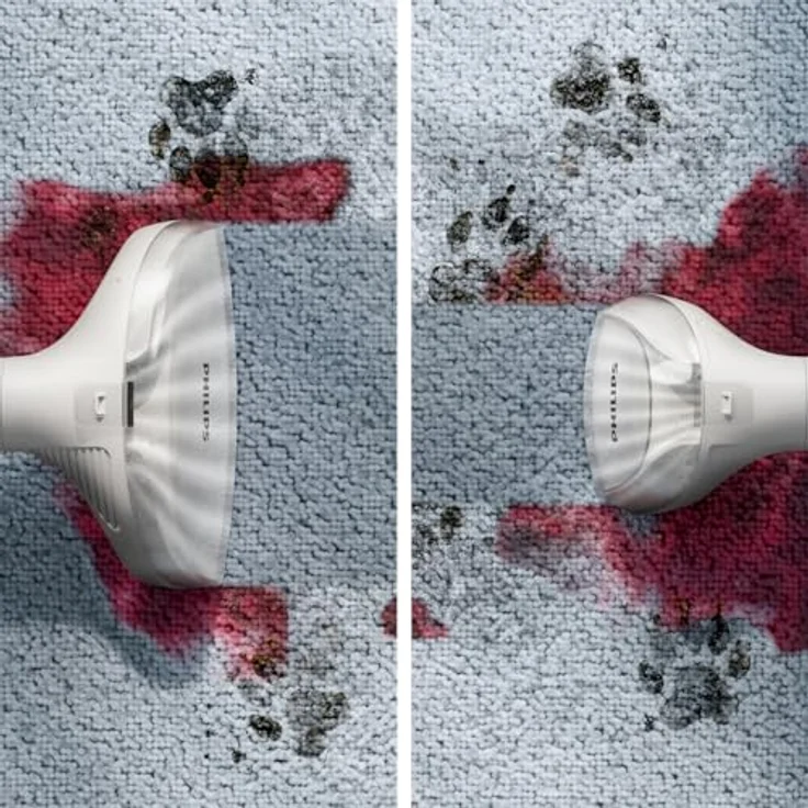 Philips Wasch-Sauger XW3193/11 3000 Series mit 2 Bürsten unterschiedlicher Größe, 400 W, beutellos, reinigt zahlreiche weiche Oberflächen, kompakt, Blau / Seidenweiß – Bild 5