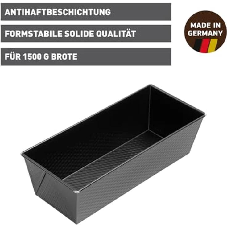 Kaiser Classic Stuten- Kastenform 35,5 x 15,5 x 10 cm, Brotbackform antihaftbeschichtet, sauerteigbeständig, gleichmäßige Bräunung – Bild 3