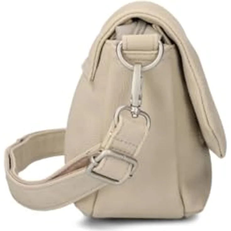 Zwei Mademoiselle.M M40 Umhängetasche, elegant mit Schlüsselfinder, Nubuk-Linen (beige) – Bild 4