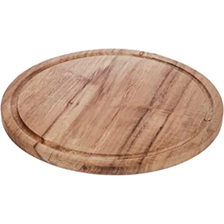 axentia Fleischteller mit Saftrille, Akazienholz Schneidebrett, Ø 30 cm