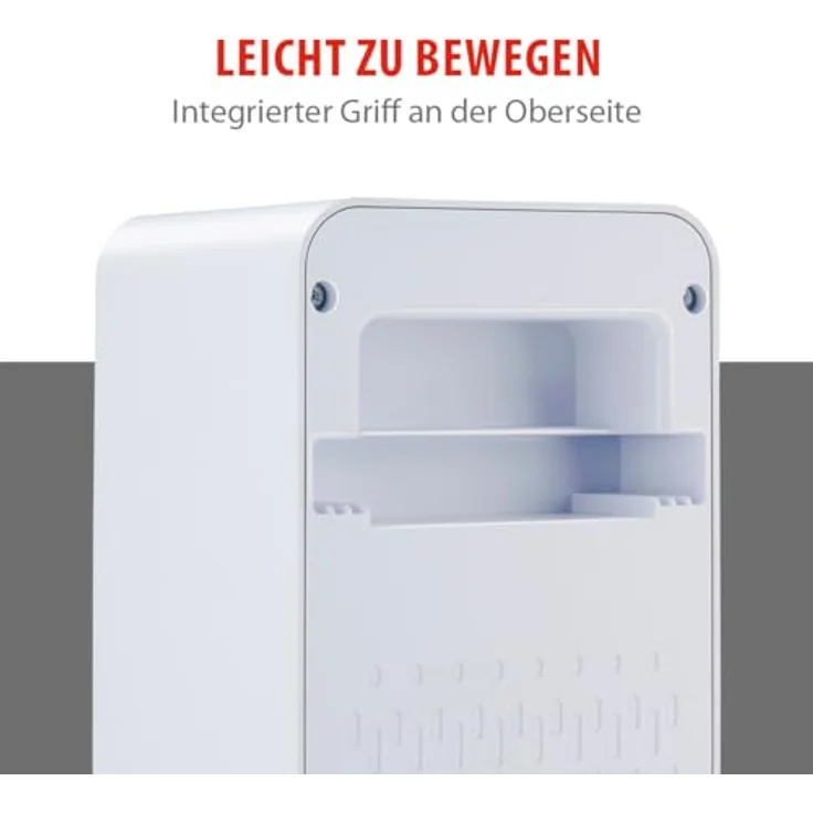 Alpina Elektrischer Heizlüfter 2000W – Keramik Heizkörper mit Griff und Absturzsicherung – Oszillierender Heizstrahler für Räume bis 20 m² – 21 x 21 x 46 cm – Bild 4