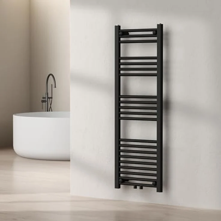 Neu.Haus Voss, Handtuchheizkörper, Schwarz, platzsparendes Design, 425 W Heizleistung, moderne Wandmontage – Bild 1