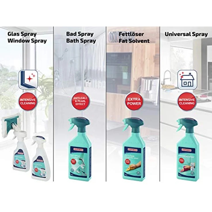 Leifheit Window Spray Cleaner micro duo Fensterputzer zum Einsprühen und Einwaschen, Fensterwischer mit flexiblem Gelenk, austauschbarer Fensterreiniger – Bild 5