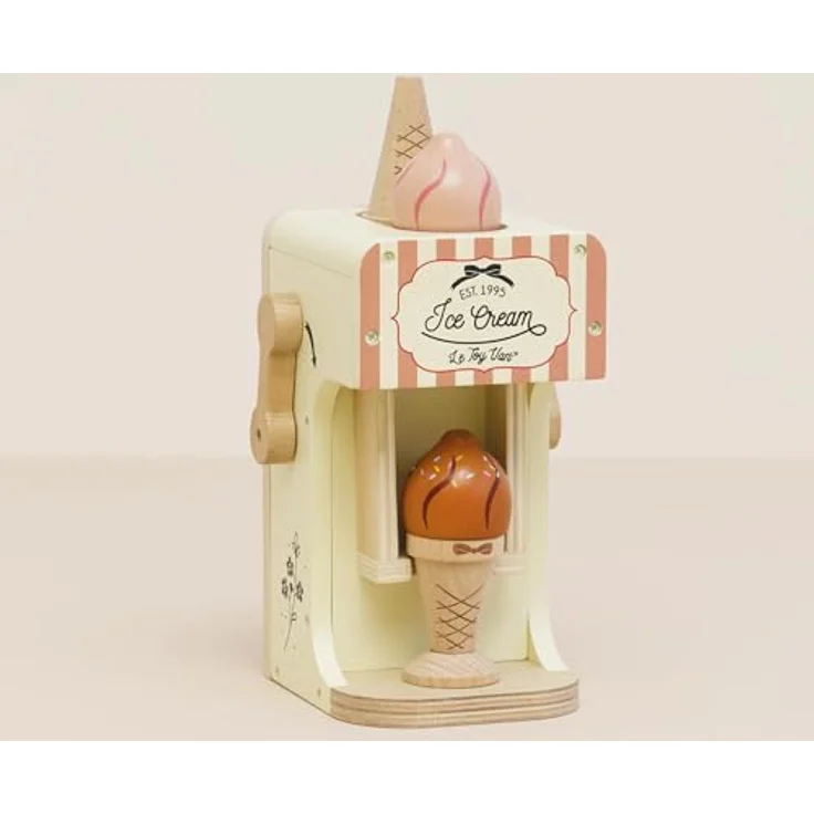 Le Toy Van Eismaschine Serie LTV, Holzspielzeug mit Zubehör und beweglichem Hebel, Pastellfarben – Bild 4