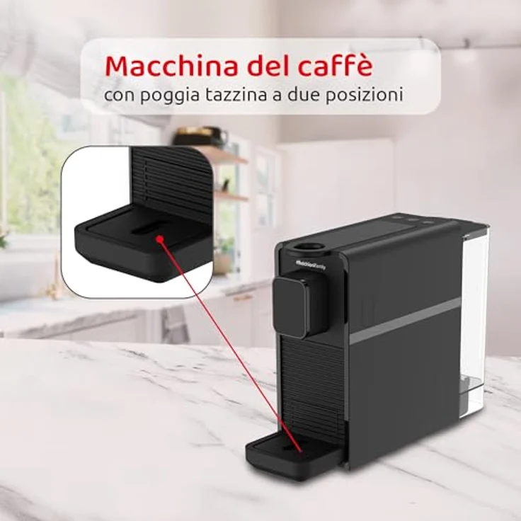 Melchioni Kapselmaschine Cremosa, 20 Bar Pumpe für starke Crema, 0,5 Liter Wassertank – Bild 4