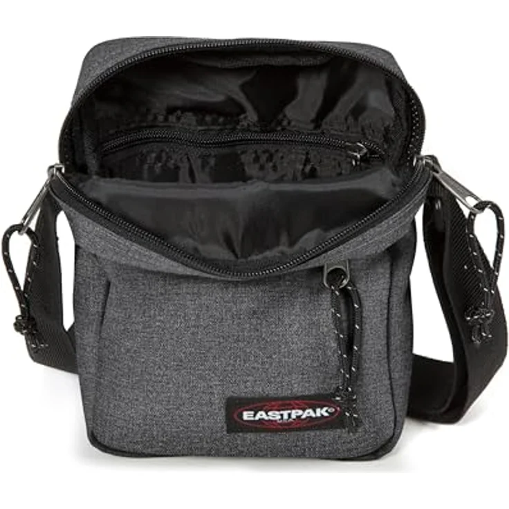 EASTPAK THE ONE Umhängetasche, 2.5 L - Black Denim (Grau) - Nylon/Polyester, verstellbarer Schultergurt, diverse Reißverschlusstaschen – Bild 2