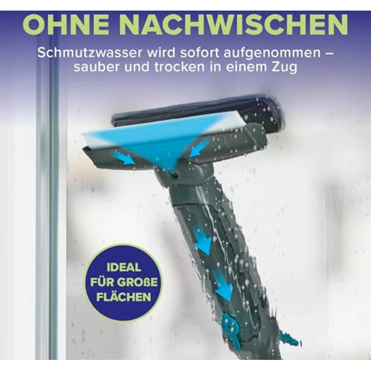 Lichterblitz Fensterreiniger 3-in-1 Sprühwischer Set, 6-teilig mit Teleskopstange und waschbaren Wischtüchern für streifenfreie Reinigung von Glasoberflächen – Bild 4