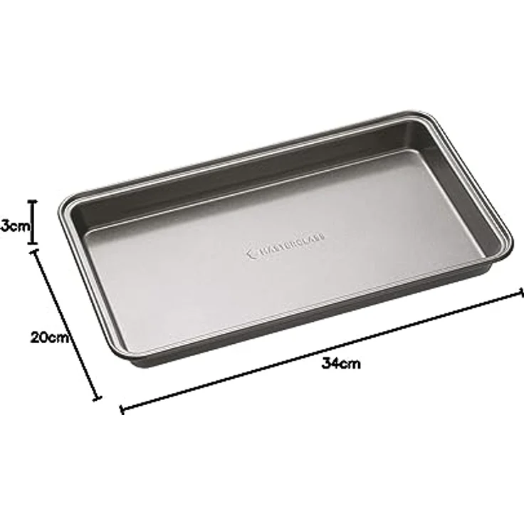 Master Class Antihaft-Backform-Brownie-Blech, Stahl, Grau, 34 x 20 x 3 cm – Bild 8