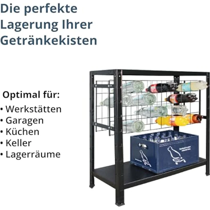 SCHULTE Regalwelt Weinregal für bis zu 32 Flaschen, 90x80x35 cm (HxBxT), schwarz, Getränkeregal, Weinflaschenregal, Flaschenregal – Bild 4