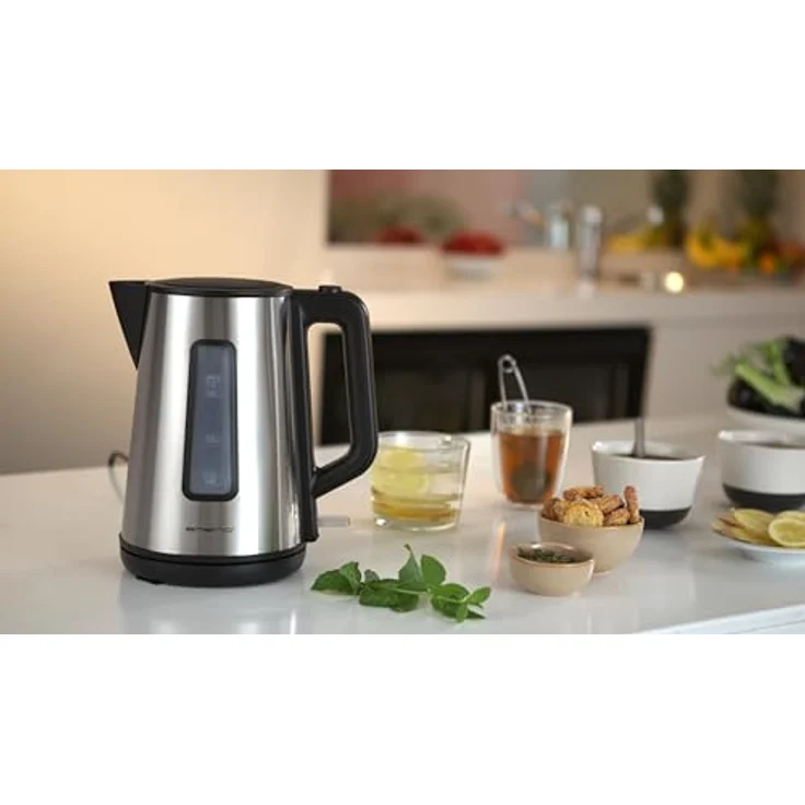 EMERIO WK-122829 Wasserkocher, 2220W, Wasserstandsanzeige, 1,7L, schnurlos, silber, schwarz – Bild 6