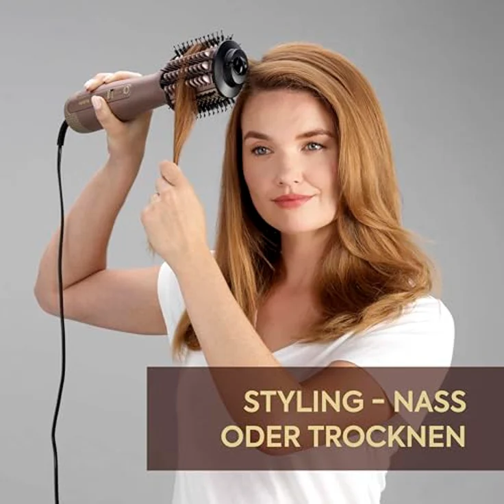 BaByliss Warmluftbürste Air Power Volume AS95E, 2-in-1 Warmluft- und Heizbürste, WET/DRY Modi, ovale Bürste für Glanz, schwarz – Bild 4