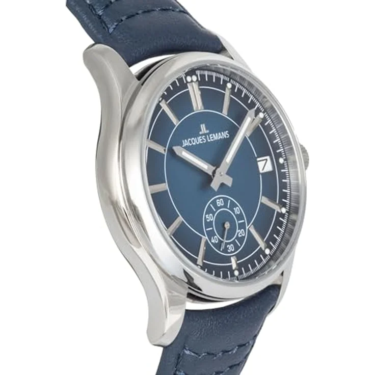 Jacques Lemans Herren Lederuhr 1-2197B, Armbanduhren mit Kalender und Sekundenanzeige – Bild 3