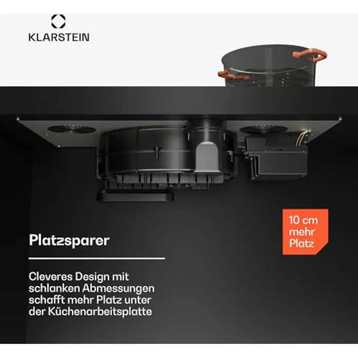 Klarstein AirJet FlexPro Induktionskochfeld mit Dunstabzug - A++ Effizienz, 750 m³/h Luftstrom, 14 kW Leistung, 58 dB, Touch-Steuerung, Flex-Zone, Anthrazit – Bild 6