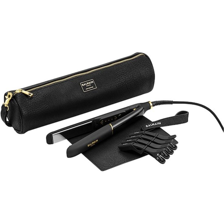 Balmain Hair Couture Professional Titanium Straightener, Glätteisen mit haarschonender Beschichtung und praktischem Reißverschluss-Etui