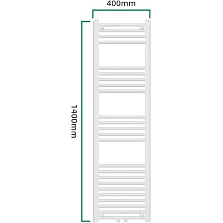 Neu.Haus Handtuchheizkörper Voss 140x40 cm, Weiss, Platzsparendes Design, Heizleistung 485 W, Schnelle Wandmontage – Bild 5