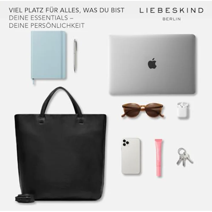 Liebeskind Hera II Shopper Tasche L, 100% Leder, beige, 38 cm x 15 cm x 42 cm – Bild 4