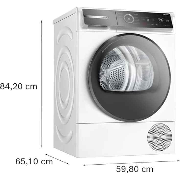 Bosch WQB246D41 Serie 8, Wärmepumpentrockner 9kg, Silent Dry, AutoDry, Selbstreinigender Kondensator, Trommelinnenbeleuchtung, Home Connect, Weiß – Bild 3