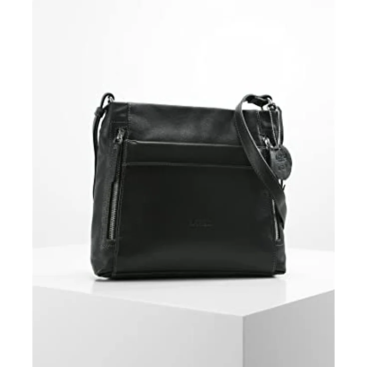 L.Credi Sabrina Umhängetasche aus 100% Leder, 26 cm, schwarz – Bild 6