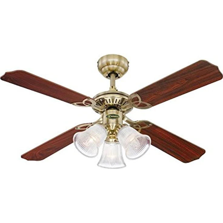 Westinghouse Lighting Princess Trio Deckenventilator Messing antik, 105 cm Durchmesser 7826540 – Bild 2