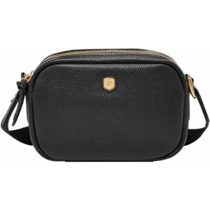 Fossil Danni Umhängetasche, elegante Lederhandtasche mit verstellbarem Riemen, Schwarz